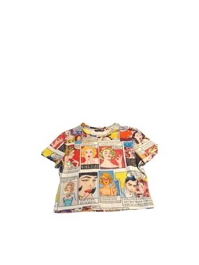 SHEIN Multicolor Comic Panel Crop Tee